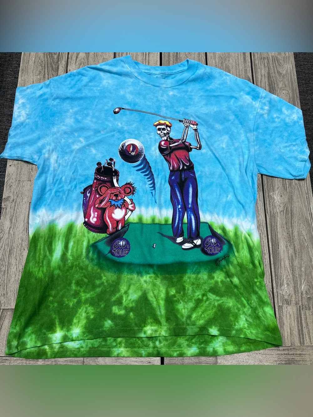 Sundog Grateful Dead T-Shirt XL Washington Tour Golf Tie Dye Short Sleeve Grunge